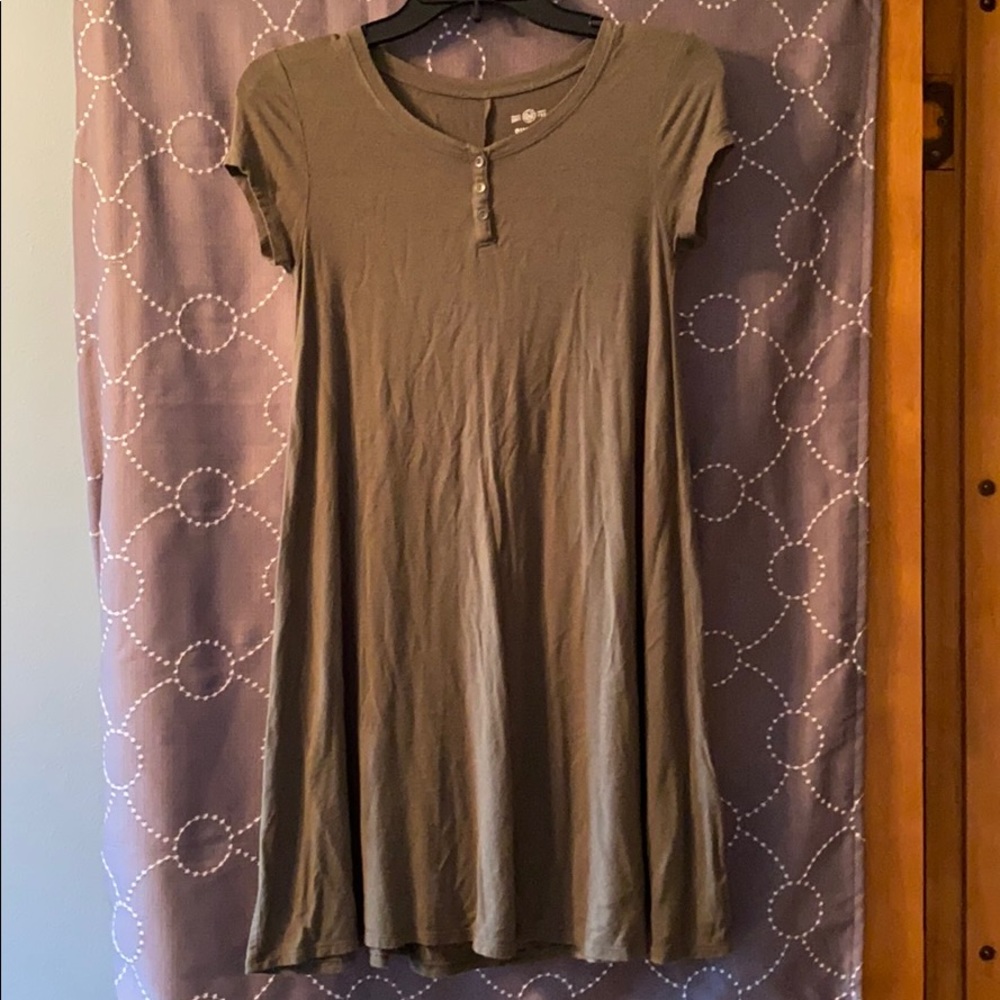 SO navy green swing dress